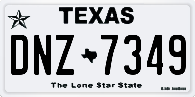 TX license plate DNZ7349
