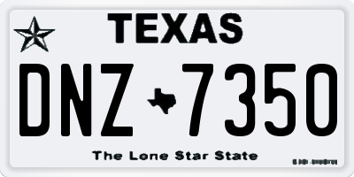 TX license plate DNZ7350