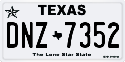 TX license plate DNZ7352