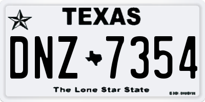 TX license plate DNZ7354