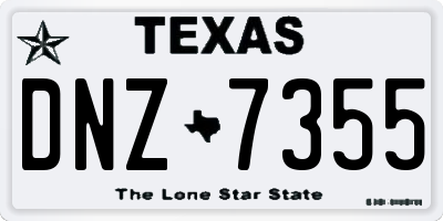 TX license plate DNZ7355