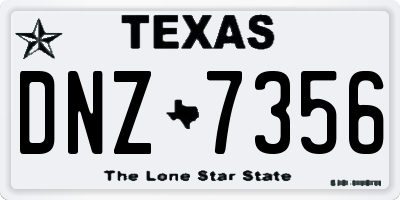 TX license plate DNZ7356