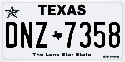 TX license plate DNZ7358