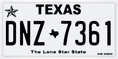 TX license plate DNZ7361