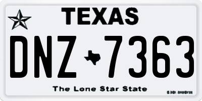 TX license plate DNZ7363