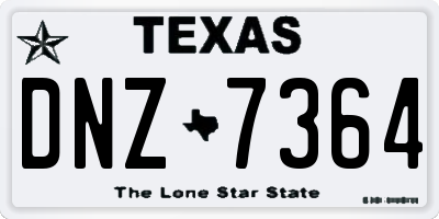 TX license plate DNZ7364