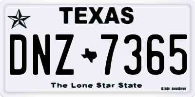 TX license plate DNZ7365