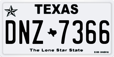 TX license plate DNZ7366