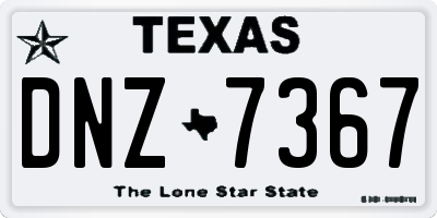 TX license plate DNZ7367