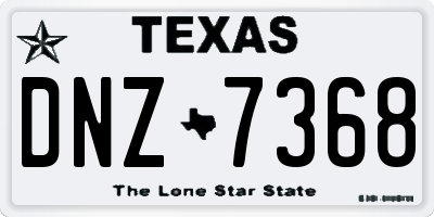 TX license plate DNZ7368