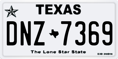 TX license plate DNZ7369