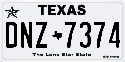 TX license plate DNZ7374