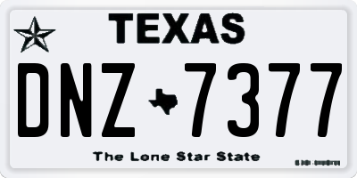 TX license plate DNZ7377