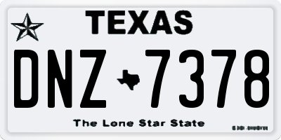 TX license plate DNZ7378