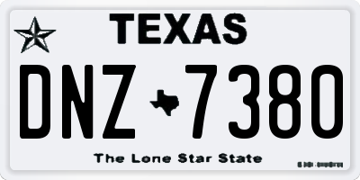 TX license plate DNZ7380