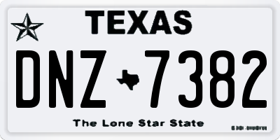TX license plate DNZ7382