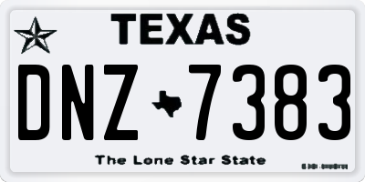TX license plate DNZ7383
