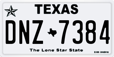 TX license plate DNZ7384