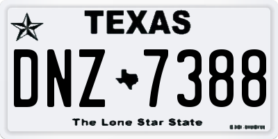 TX license plate DNZ7388