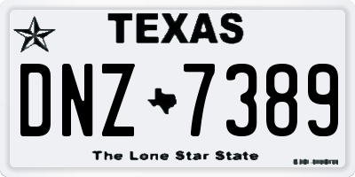 TX license plate DNZ7389