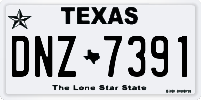 TX license plate DNZ7391