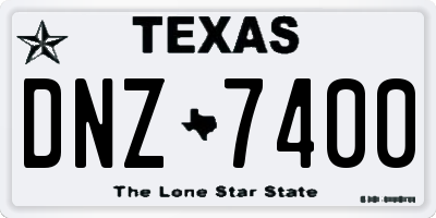 TX license plate DNZ7400