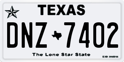 TX license plate DNZ7402