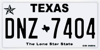 TX license plate DNZ7404