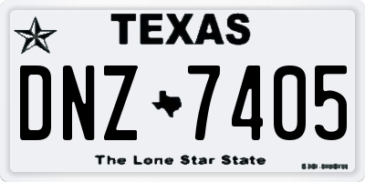 TX license plate DNZ7405
