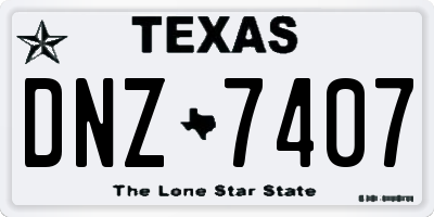 TX license plate DNZ7407