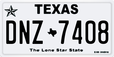TX license plate DNZ7408
