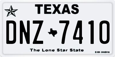TX license plate DNZ7410