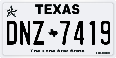 TX license plate DNZ7419