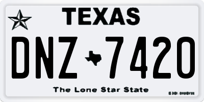 TX license plate DNZ7420