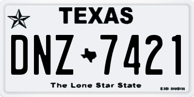 TX license plate DNZ7421