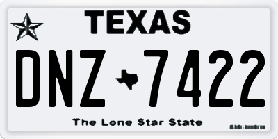 TX license plate DNZ7422