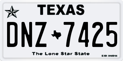 TX license plate DNZ7425