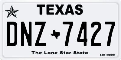 TX license plate DNZ7427