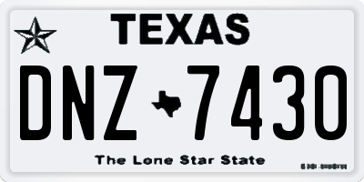 TX license plate DNZ7430