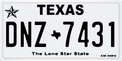 TX license plate DNZ7431