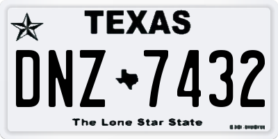 TX license plate DNZ7432