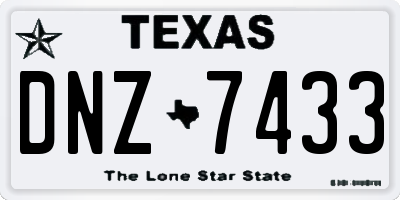 TX license plate DNZ7433