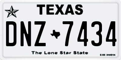 TX license plate DNZ7434