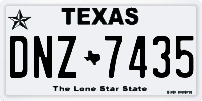 TX license plate DNZ7435