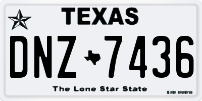 TX license plate DNZ7436