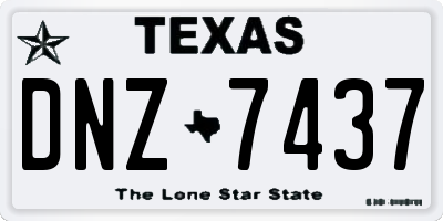 TX license plate DNZ7437