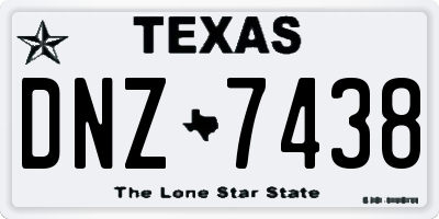 TX license plate DNZ7438
