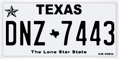 TX license plate DNZ7443