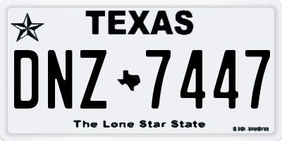 TX license plate DNZ7447