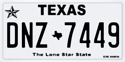 TX license plate DNZ7449
